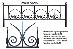 Ограда Адель кованая